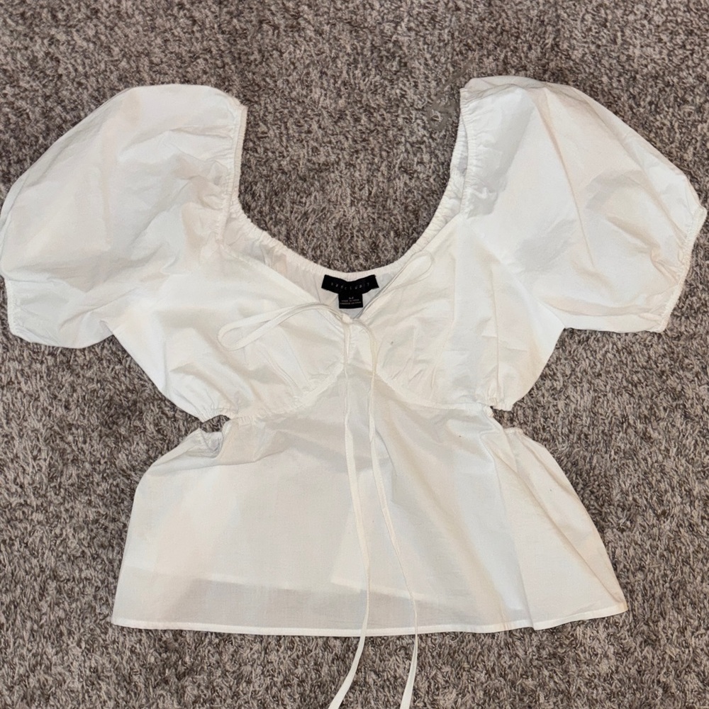 Sanctuary White Puff Sleeve Blouse